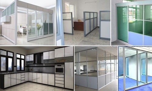 Aluminium framed partitions and cabinetry fabrication